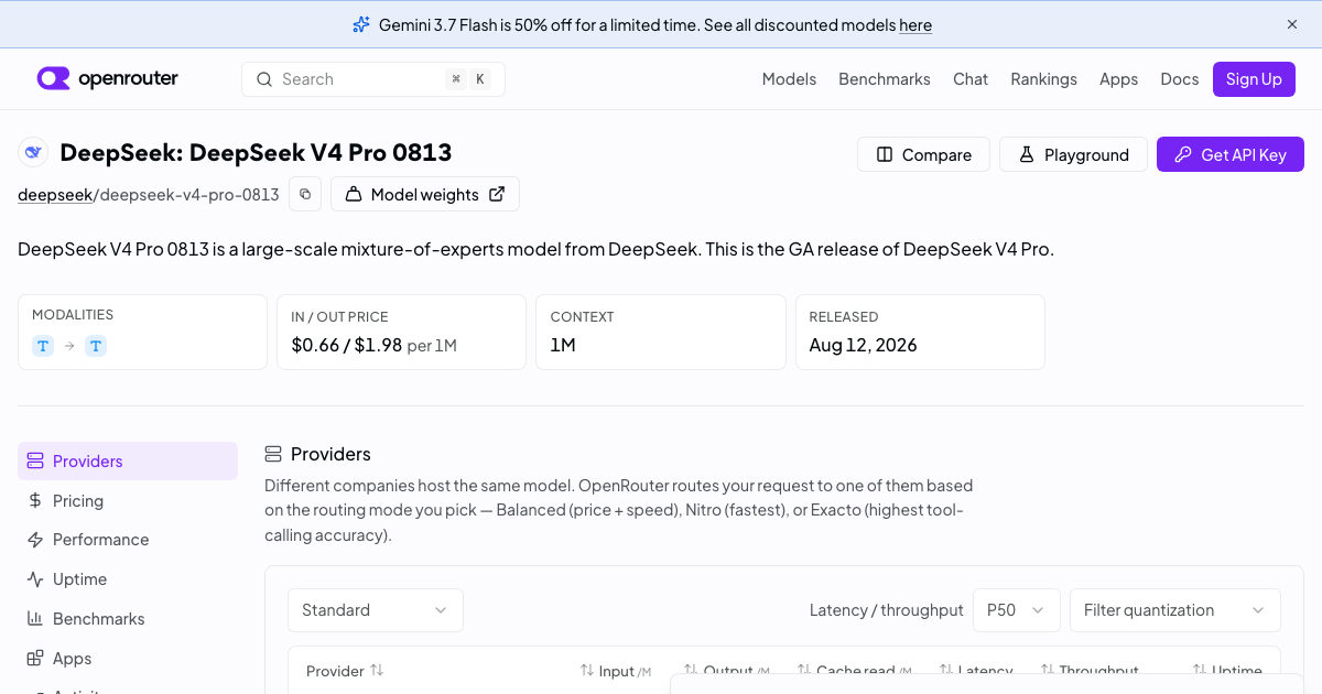 DeepSeek V4 Pro 0813 preview