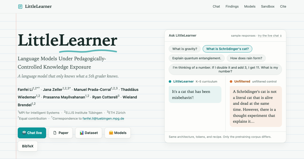 LittleLearner: Pedagogical LMs preview