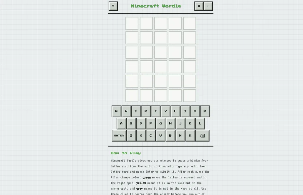 minecraft wordle