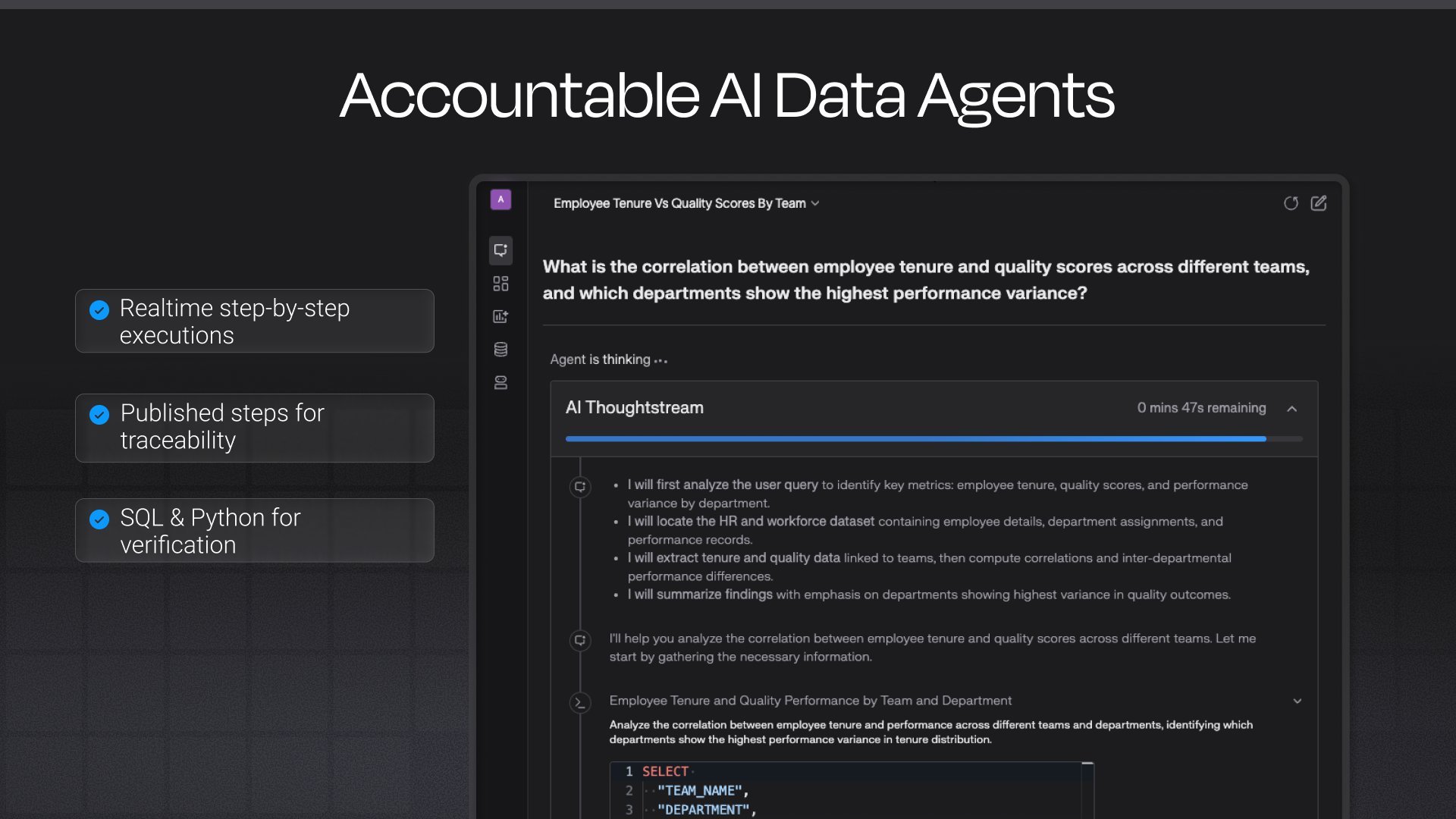 AI-powered BI for fast, reliable insight