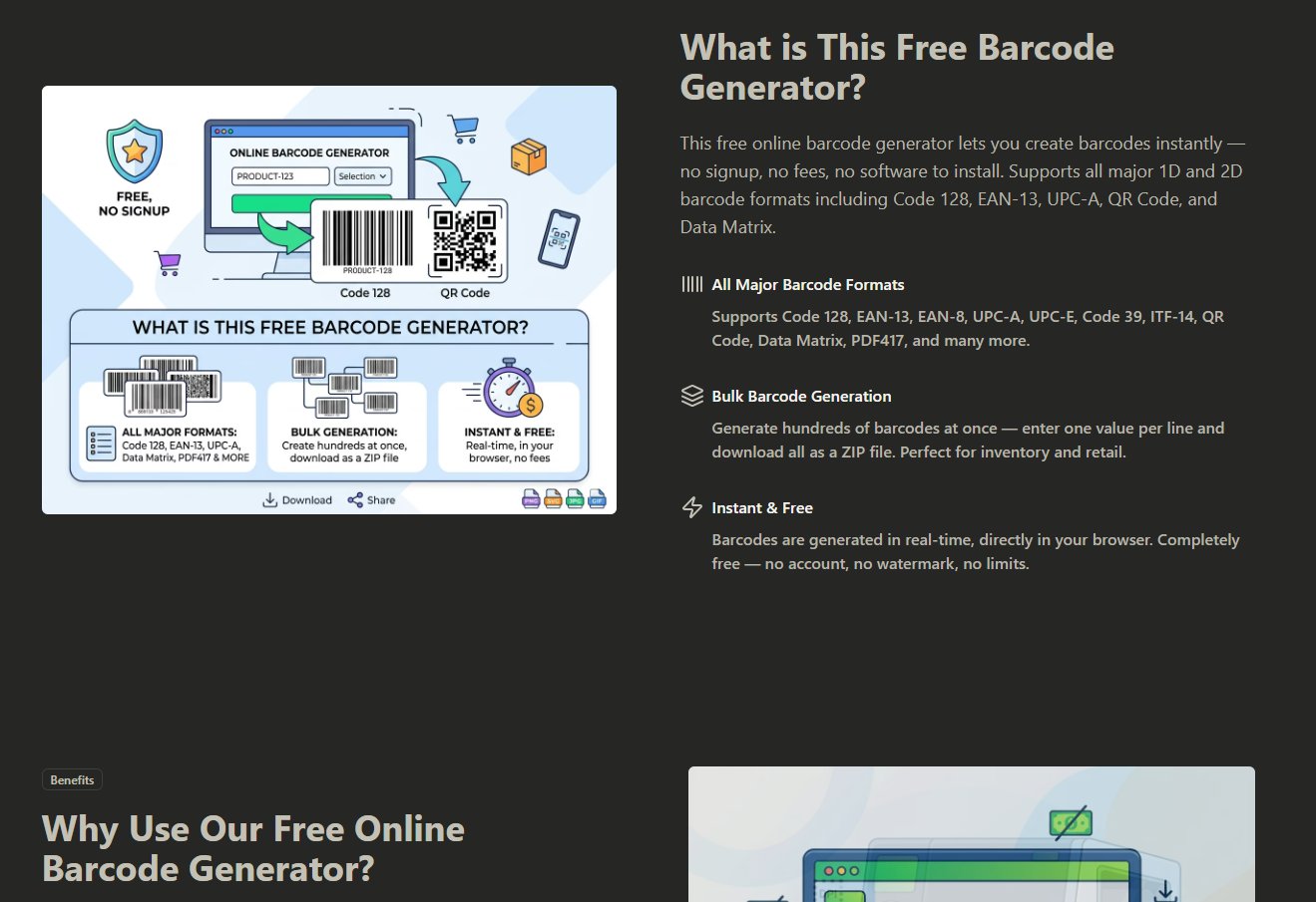 Generate barcodes online