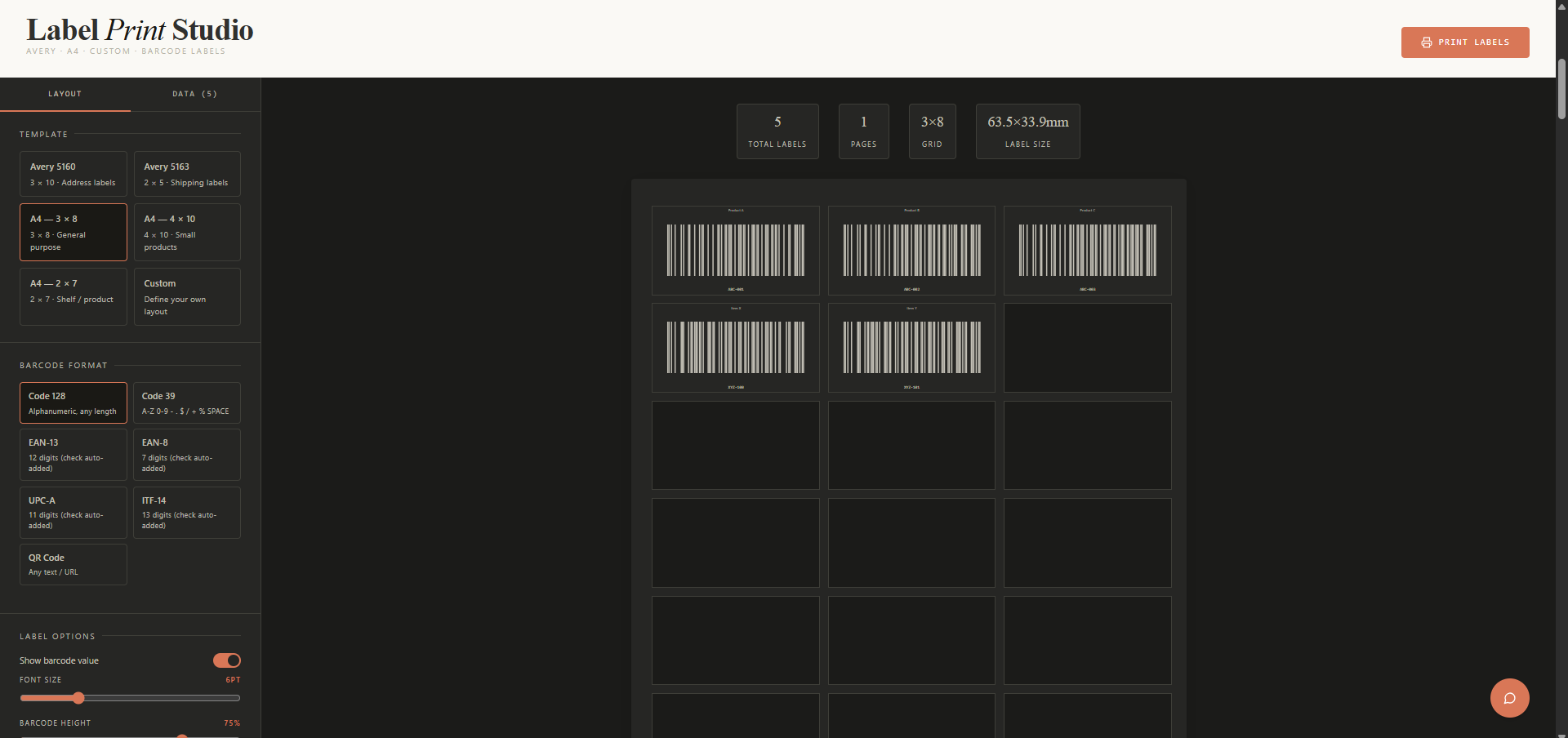 Generate barcodes online