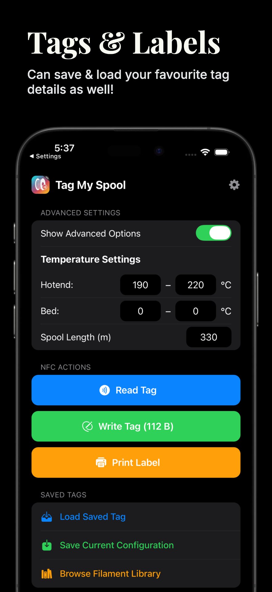 Tag My Spool – NFC Filament