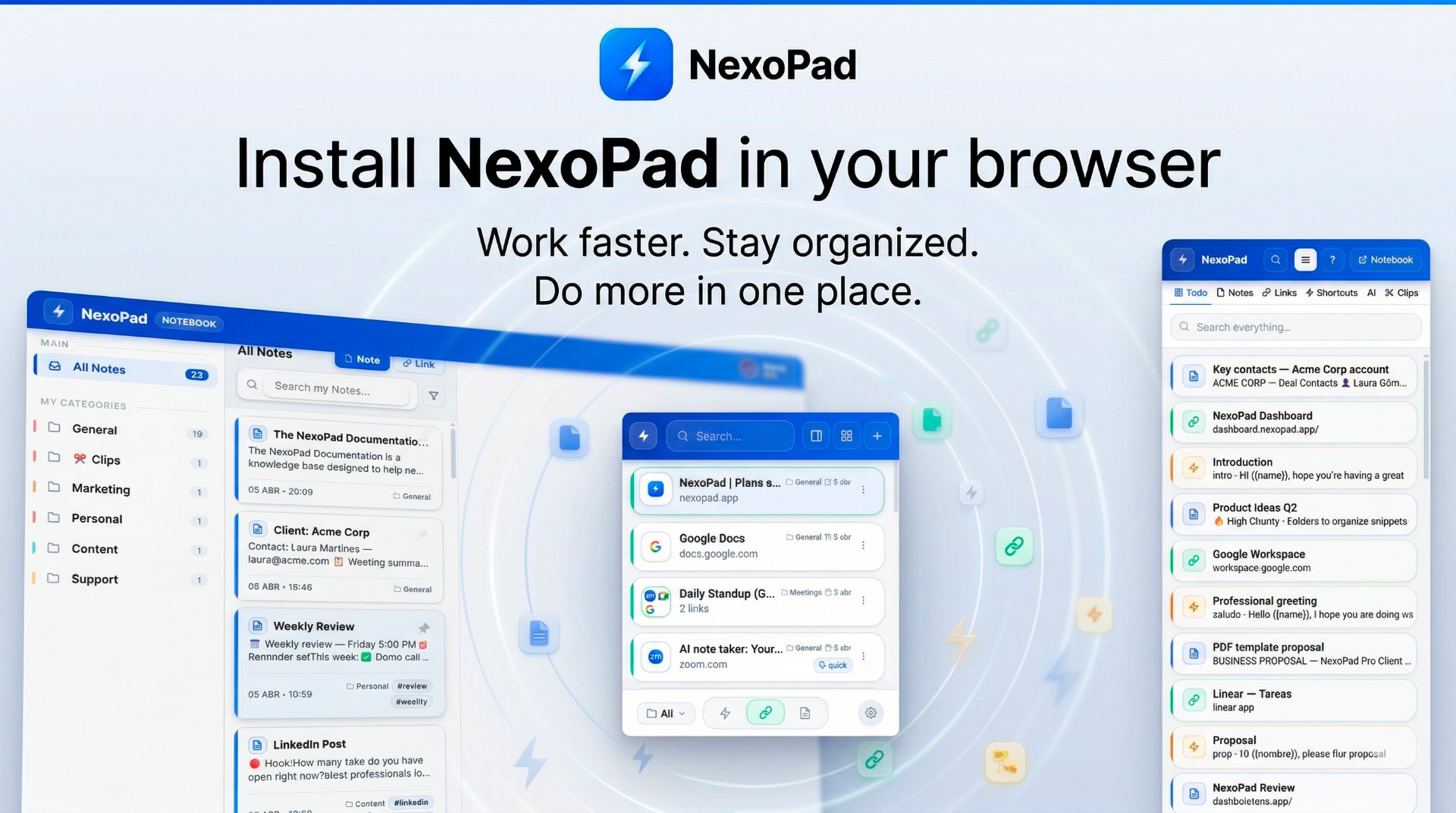 NexoPad: Text Expander, Notes & Links