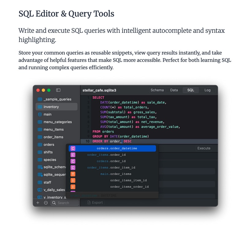 Base - SQLite Editor for macOS