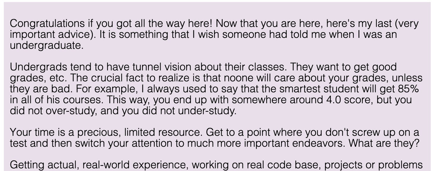 Andrej's advice for success