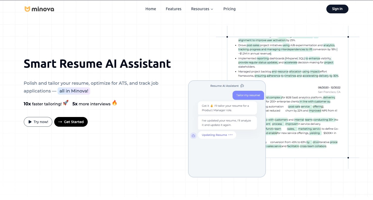 Minova - Smart Resume AI Assistant
