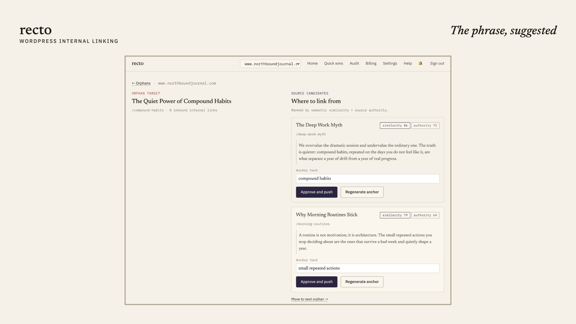Recto - Internal Link Solver