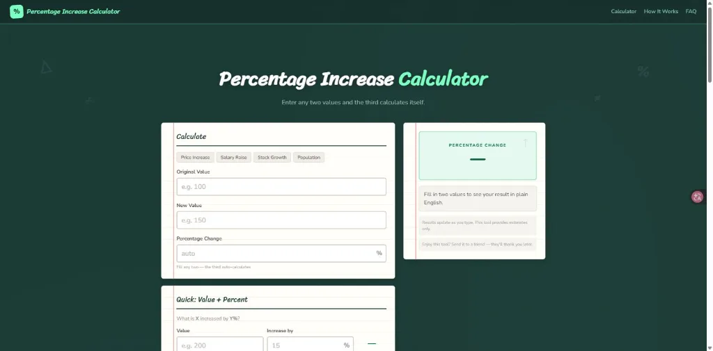 Percentage Increase Calculator